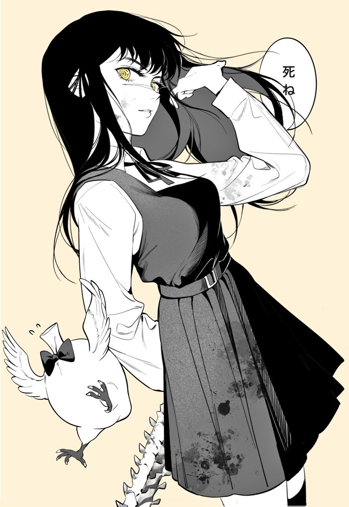 yoru and bucky (chainsaw man) drawn by bai_xin