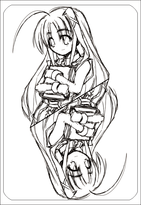 reinforce zwei and book of the azure sky (lyrical nanoha and 1 more) drawn by yuuka_(o.t.kingdom)