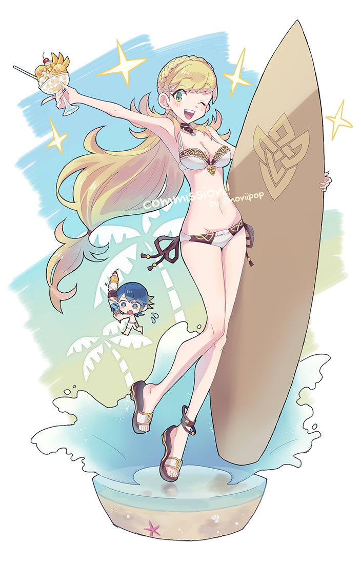 sharena and alfonse (fire emblem and 2 more) drawn by noii