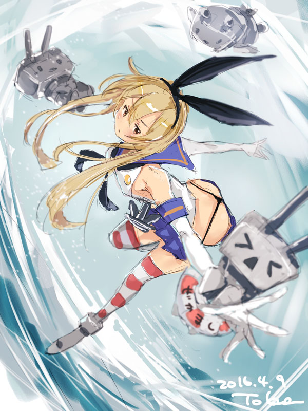 shimakaze and rensouhou-chan (kantai collection) drawn by toka_(marchlizard)