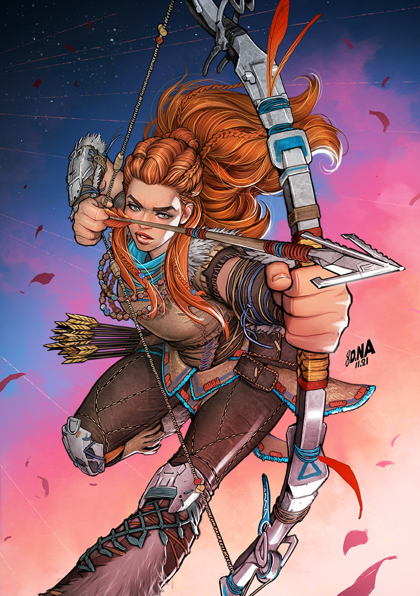 aloy (horizon and 1 more) drawn by david_nakayama