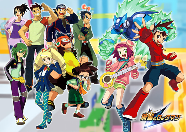 sonia strumm, luna platz, geo stelar, omega-xis, hope stelar, and 6 more (mega man and 2 more)