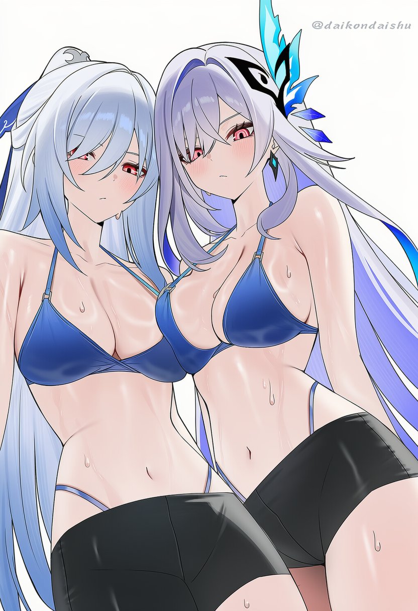 jingliu and skirk (genshin impact and 3 more)