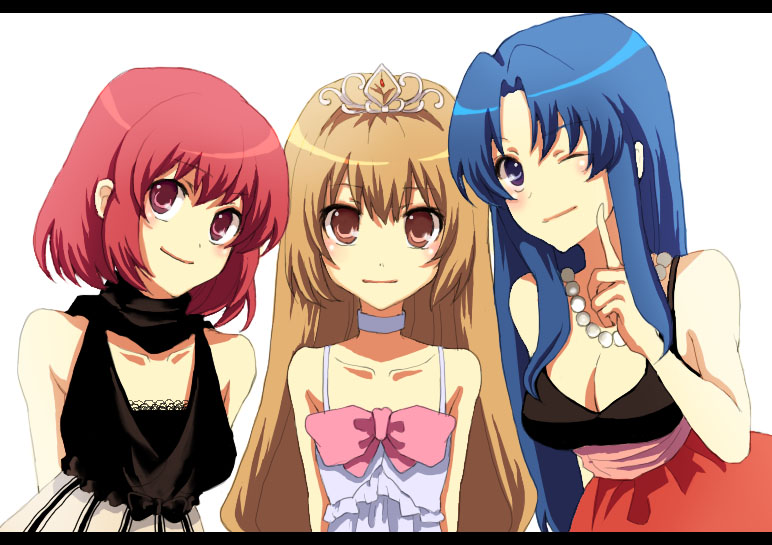 aisaka taiga, kawashima ami, and kushieda minori (toradora!) drawn by kafka_(artist)
