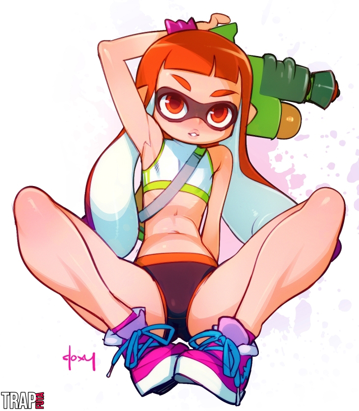 inkling player character and inkling girl (splatoon and 1 more) drawn by doxy