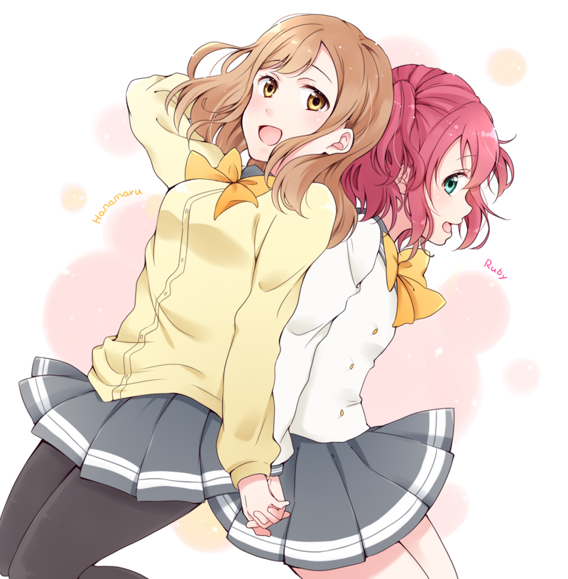 kunikida hanamaru and kurosawa ruby (love live! and 1 more) drawn by amecoro