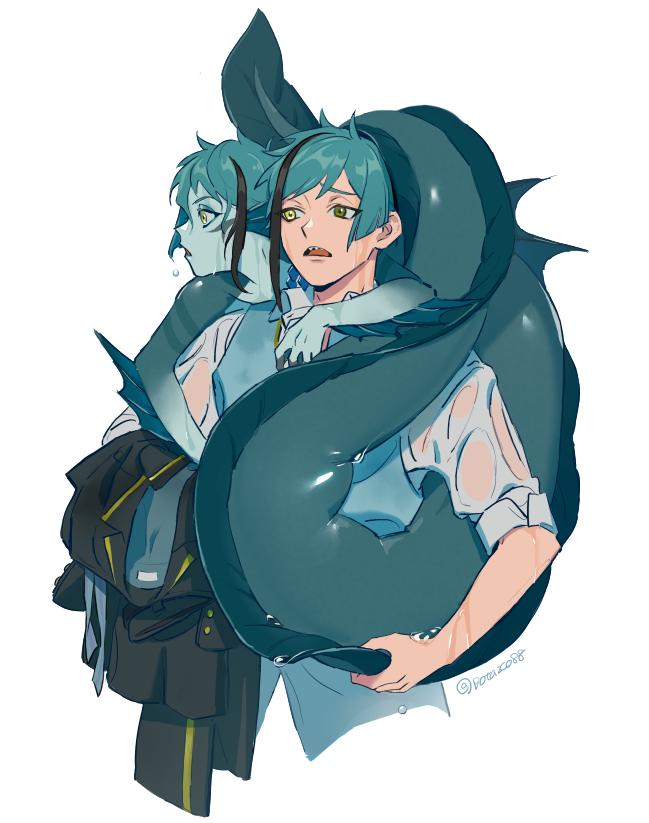 floyd leech and jade leech (twisted wonderland) drawn by pota2co88