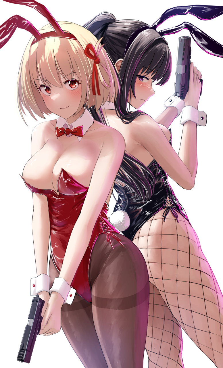 nishikigi chisato and inoue takina (lycoris recoil) drawn by silver_bullet_(ecc12_8)