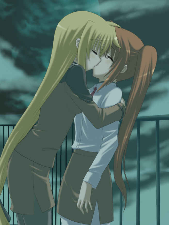 fate testarossa and takamachi nanoha (lyrical nanoha and 1 more) drawn by saki_chisuzu