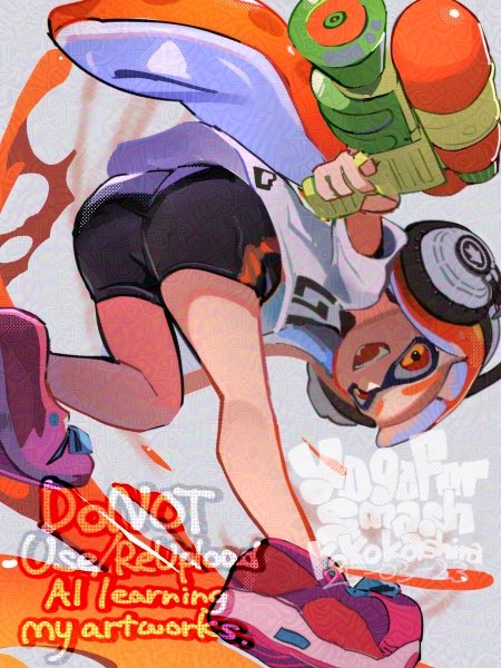 inkling player character, inkling girl, and kaori (splatoon and 1 more) drawn by hirotaka_(hrtk990203)