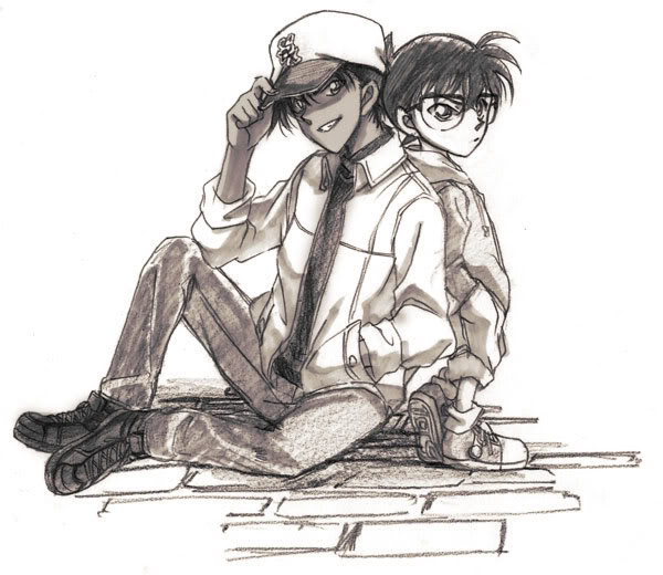 edogawa conan and hattori heiji (meitantei conan) drawn by mo_ko