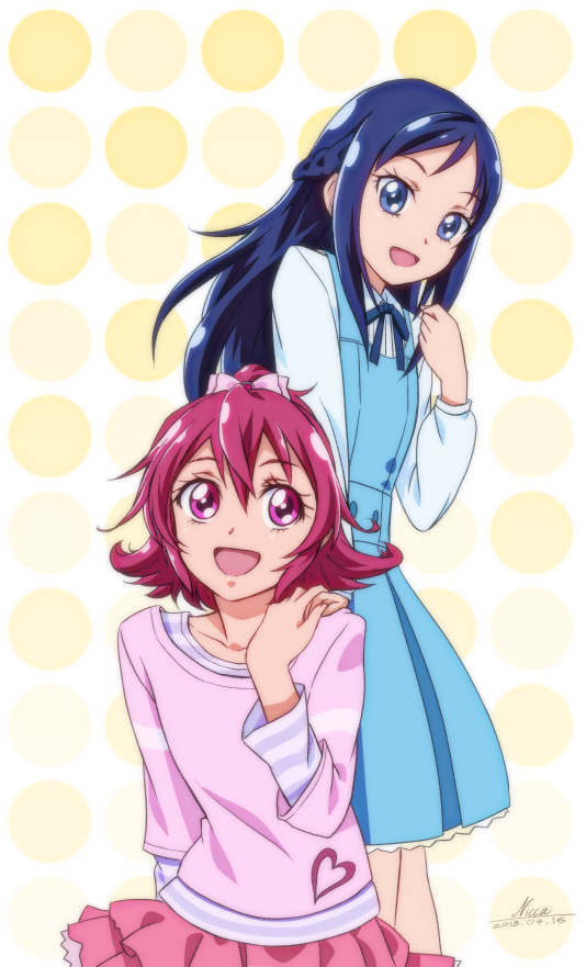 hishikawa rikka and aida mana (precure and 1 more) drawn by nicca_(kid_nicca)