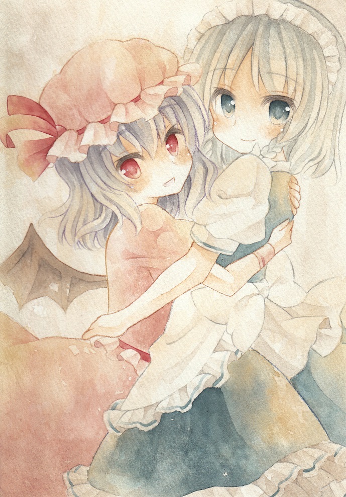 remilia scarlet and izayoi sakuya (touhou) drawn by kagome_f