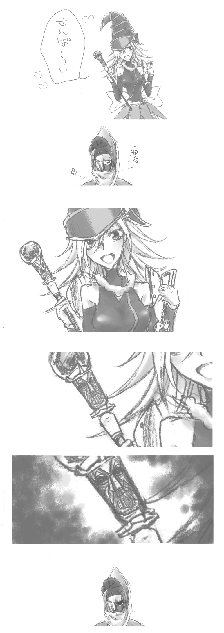 gagaga girl, gagaga magician, and wonder wand (yu-gi-oh! and 1 more) drawn by satoyoshi