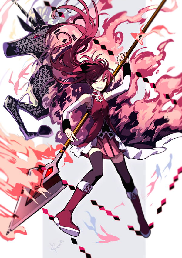 sakura kyoko (mahou shoujo madoka magica) drawn by kuma_(bloodycolor)