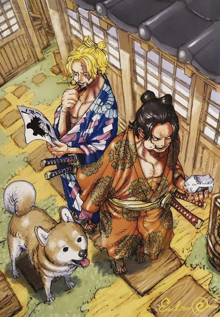 portgas d. ace and sabo (one piece) drawn by oda_eiichirou
