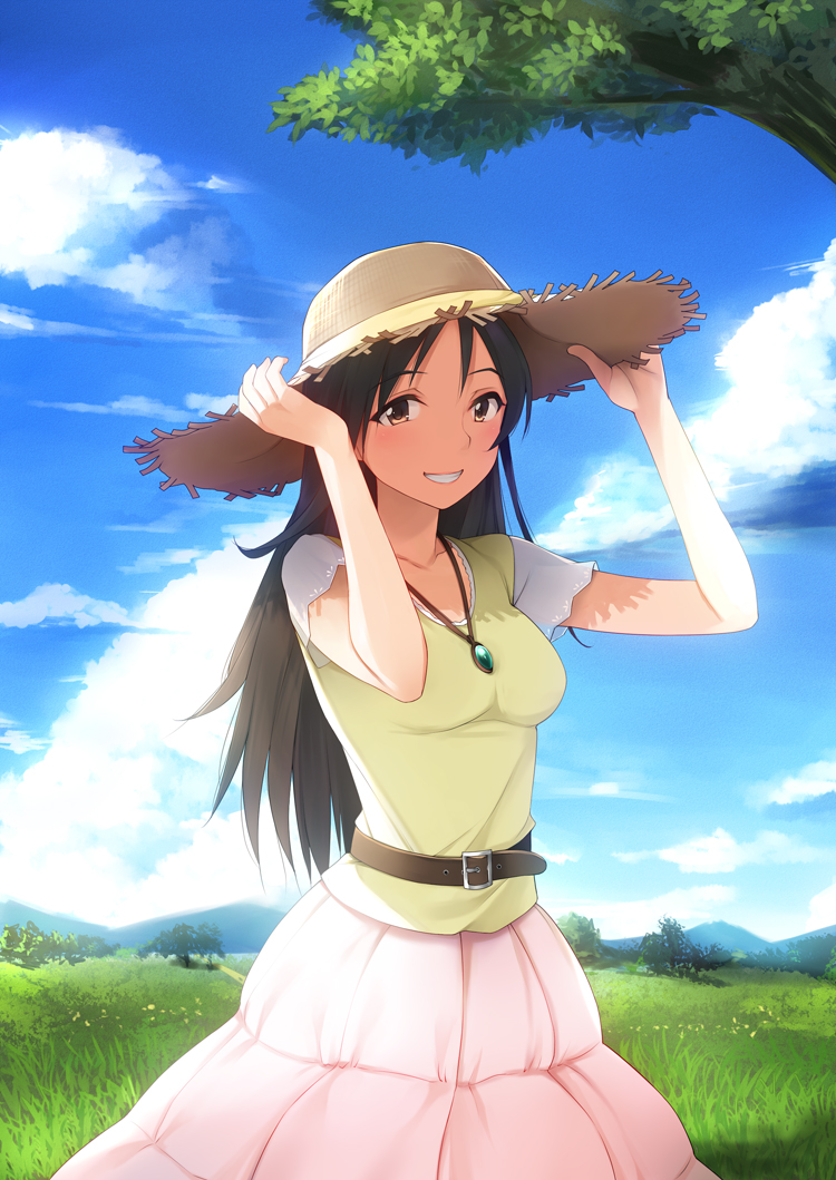 trainer and aoki mei (idolmaster and 1 more) drawn by yuki_usagi_(mofurafu)