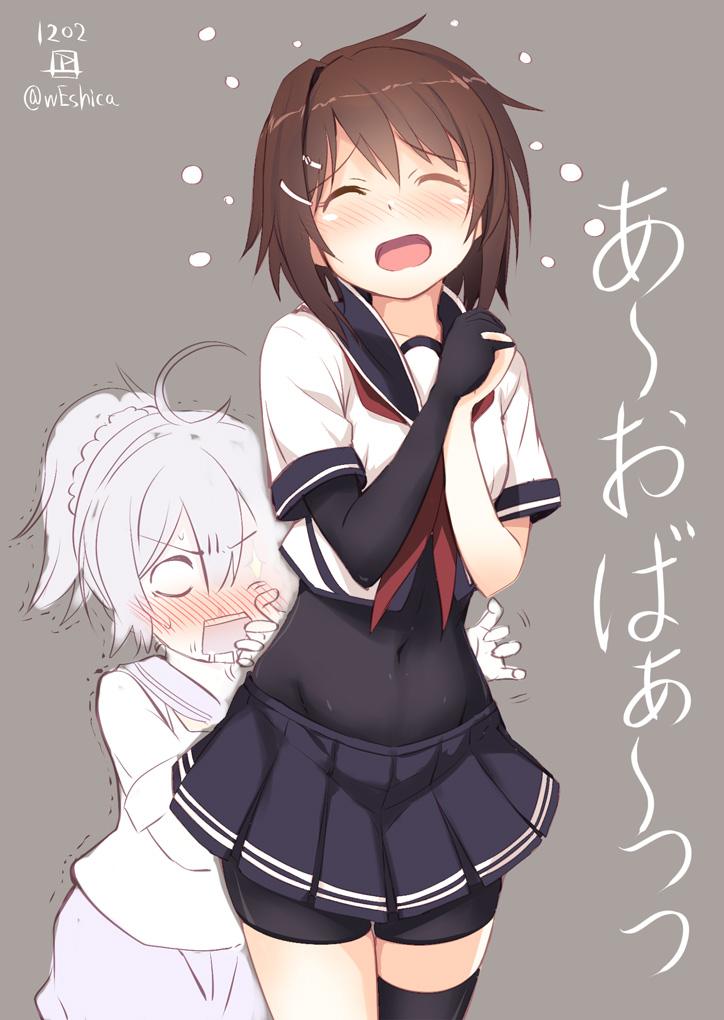 aoba, furutaka, and furutaka kai ni (kantai collection) drawn by weshika