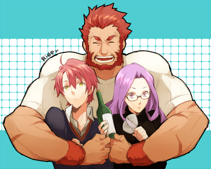 medusa, iskandar, and perseus (fate and 3 more) drawn by nakahara_(mu_tation)