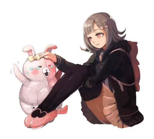 nanami chiaki and monomi (danganronpa and 2 more) drawn by furutachirikonbu