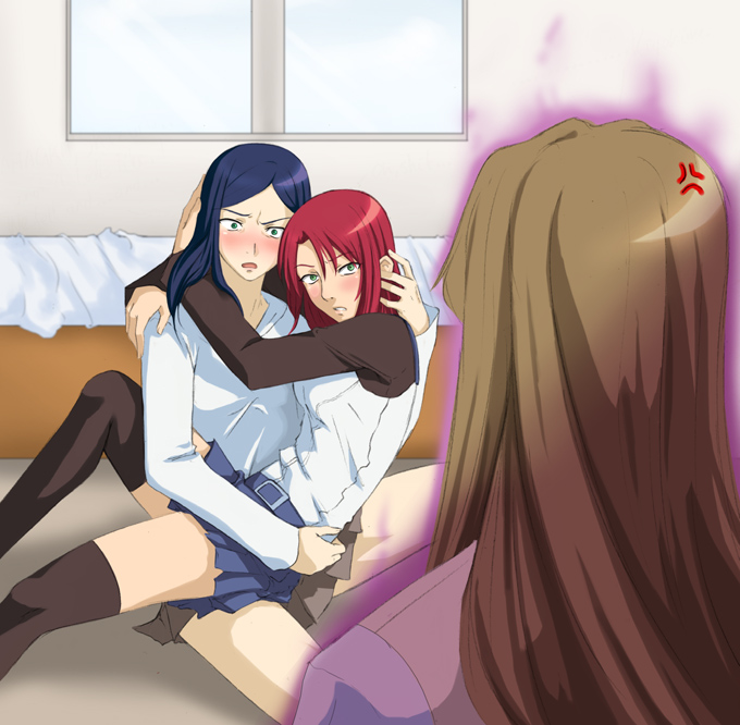 kuga natsuki, fujino shizuru, and yuuki nao (my-hime) drawn by jango-joe