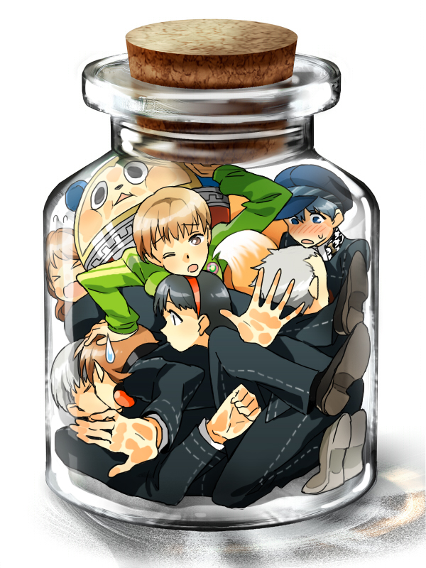 narukami yu, shirogane naoto, satonaka chie, kujikawa rise, amagi yukiko, and 3 more (persona and 1 more) drawn by xacco