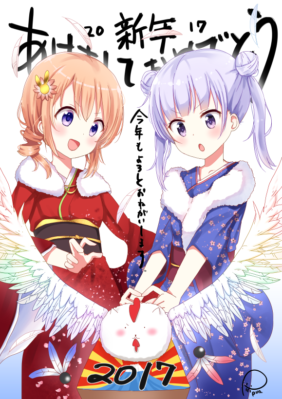 hoto cocoa, tippy, and suzukaze aoba (gochuumon wa usagi desu ka? and 2 more) drawn by piripun