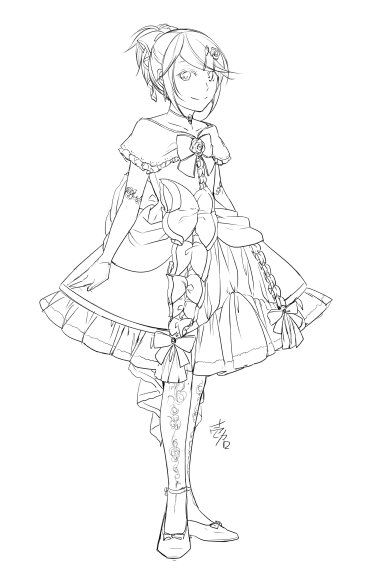 kagamine rin and riliane lucifen d'autriche (vocaloid and 2 more) drawn by ichi_ka