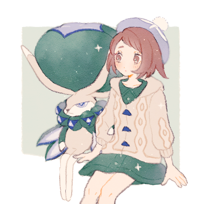 gloria and calyrex (pokemon and 1 more) drawn by ryokuno_green