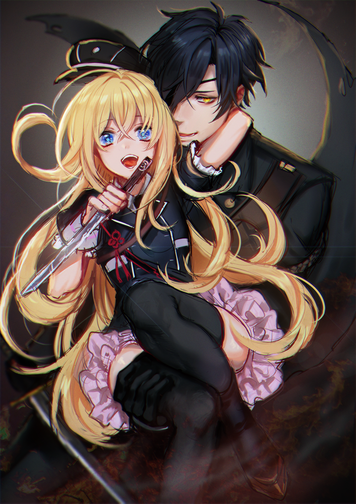 midare toushirou and shokudaikiri mitsutada (touken ranbu) drawn by yakibird