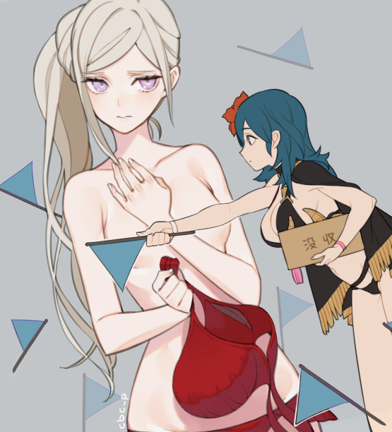 female byleth and edelgard von hresvelg (fire emblem and 2 more) drawn by cbc_p