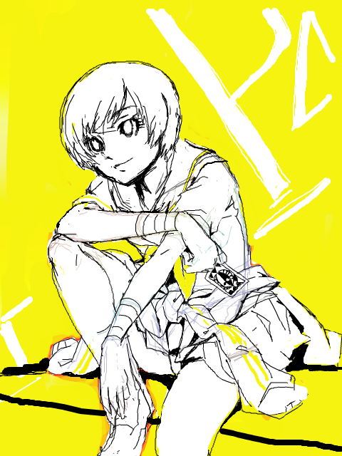 satonaka chie (persona and 1 more) drawn by jinkai_yamizawa