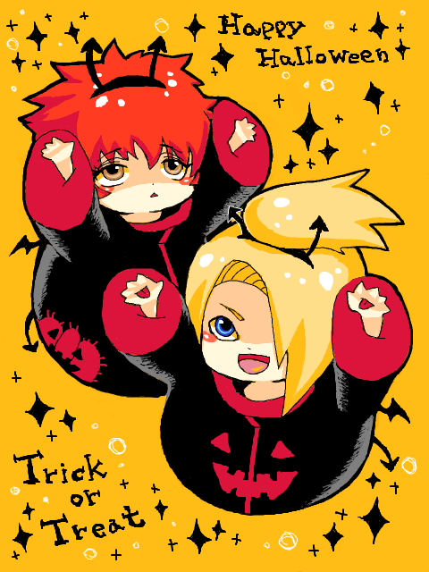 deidara and sasori (naruto and 1 more) drawn by xepher00
