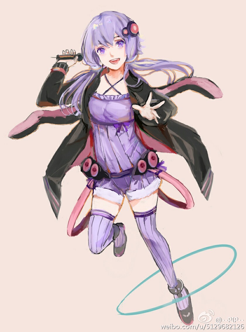 yuzuki yukari (vocaloid and 1 more) drawn by jiaopiupiu