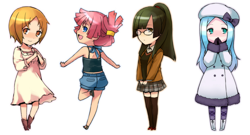 agemaki wako, you mizuno, nichi keito, and kita no miko (star driver) drawn by nanai_(ayinusu00)