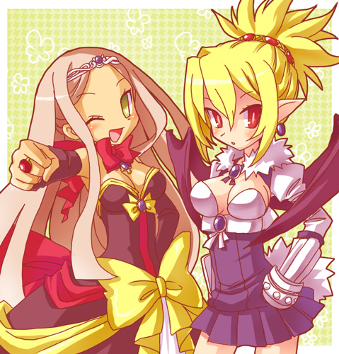 rozalin and sapphire rhodonite (disgaea and 2 more) drawn by karina