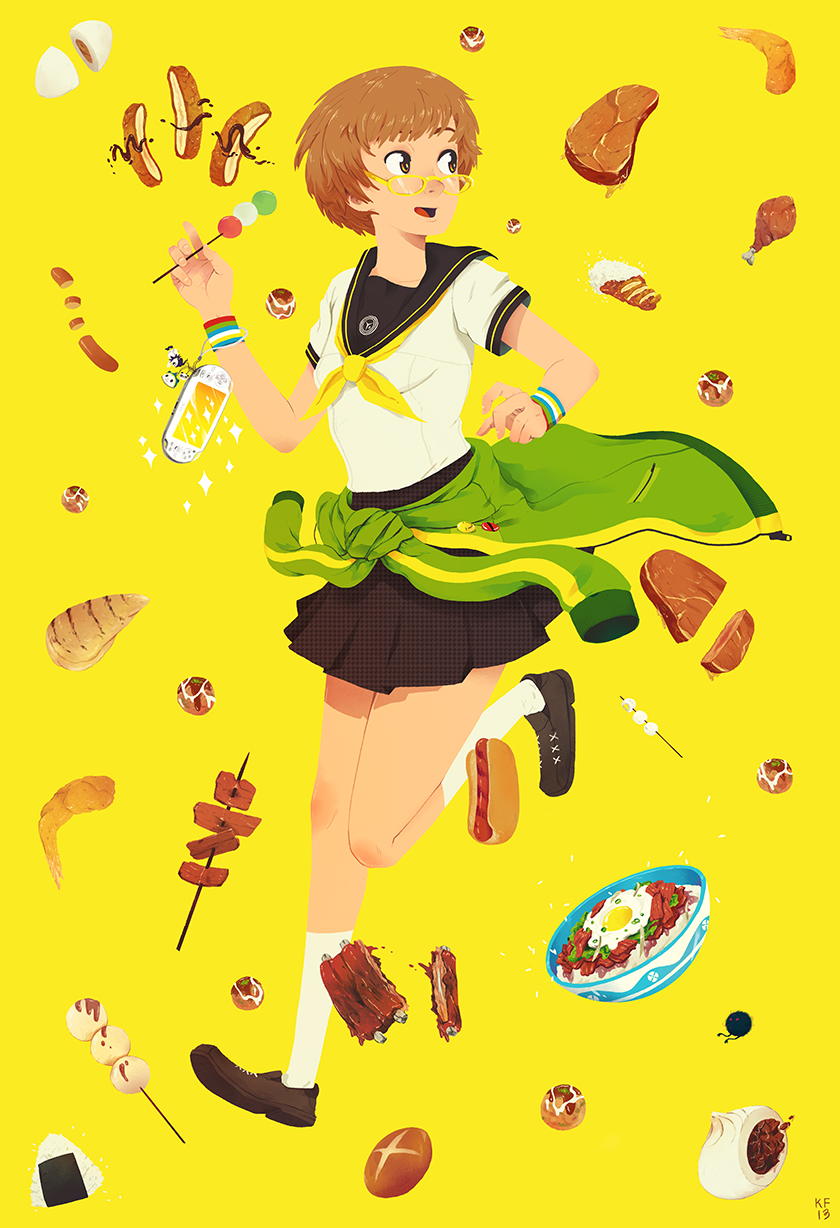 satonaka chie (persona and 1 more) drawn by kyle_fewell