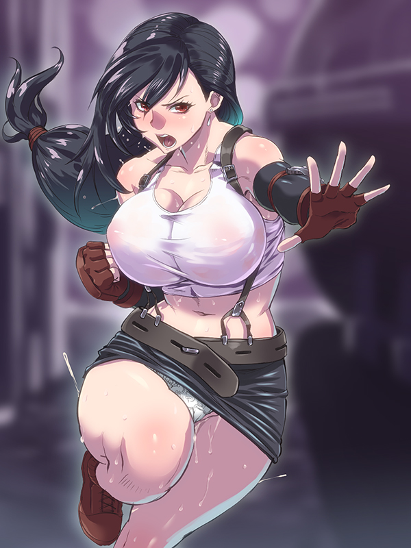 tifa lockhart (final fantasy and 1 more) drawn by huracan