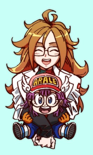 android 21 and norimaki arale (dragon ball and 2 more) drawn by kemachiku
