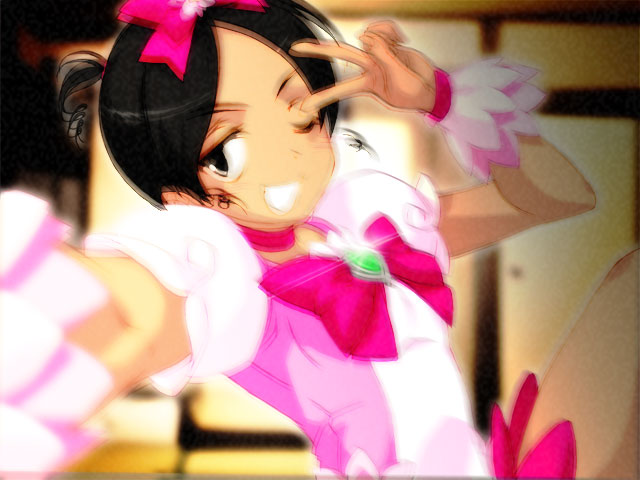 cure blossom and makidera kaede (fate and 3 more)