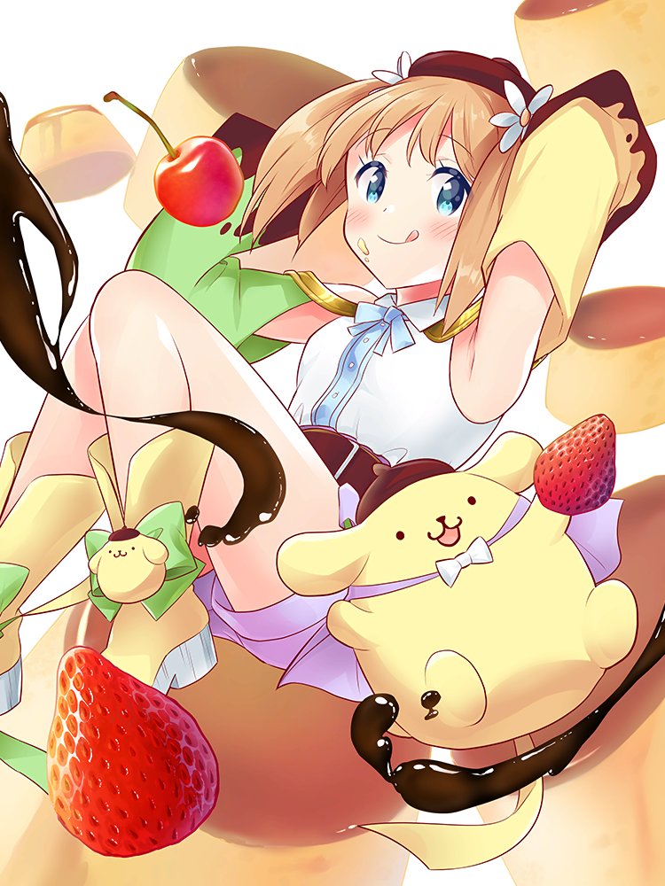 pompompurin and sonoda yuu (sanrio and 1 more) drawn by tachi_(gutsutoma)