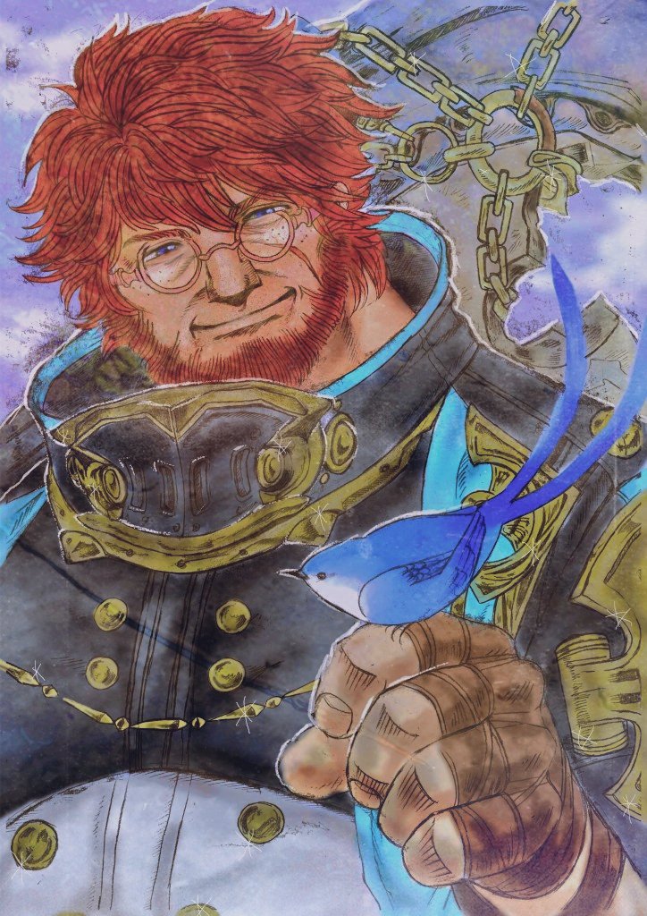 warrior of light and meteion (final fantasy and 1 more) drawn by tottemodakyuman