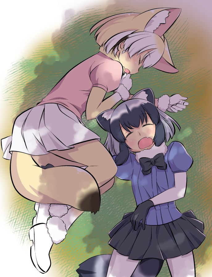 common raccoon and fennec (kemono friends) drawn by taguchi_makoto