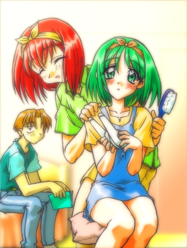 multi, kamigishi akari, and fujita hiroyuki (to heart) drawn by osakaworld