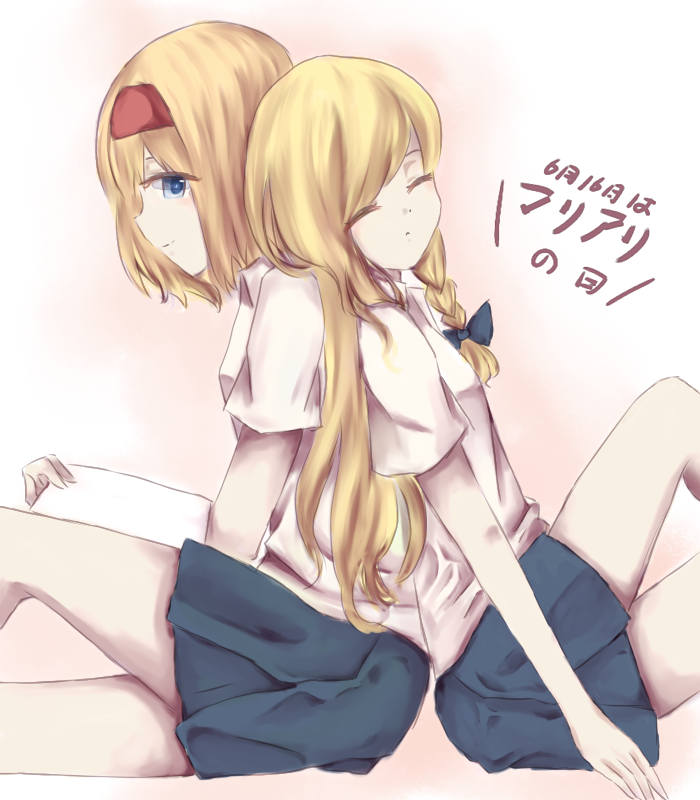 kirisame marisa and alice margatroid (touhou) drawn by gajiemoxia