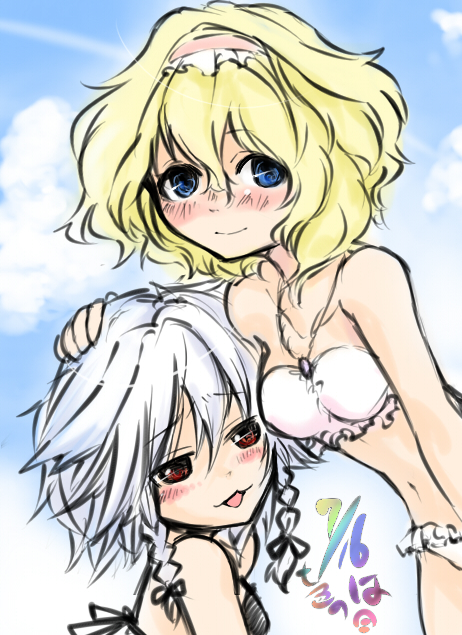 izayoi sakuya and alice margatroid (touhou) drawn by shiro_(hakukosui)
