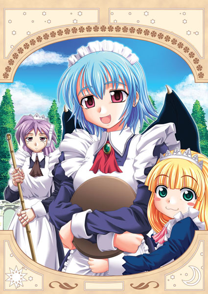kokorono hizumi, aino yugami, and eb ii (maid rpg) drawn by iwako
