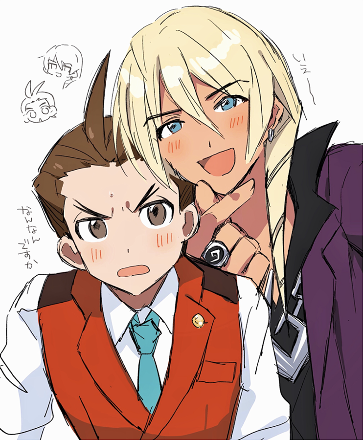 apollo justice and klavier gavin (ace attorney) drawn by grgrton