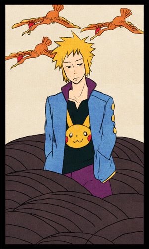 pikachu, volkner, and fearow (pokemon and 1 more)