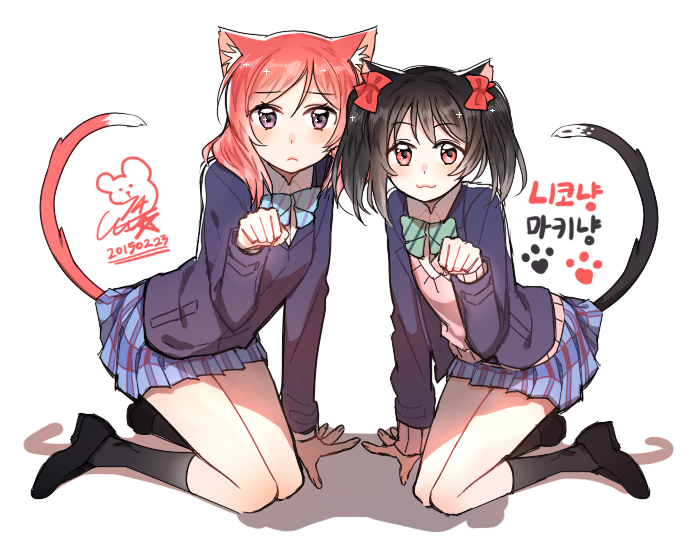 nishikino maki and yazawa nico (love live! and 1 more) drawn by 14_(vision5032)